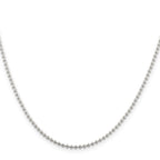 Sterling Silver 2mm Beaded Chain With Extension ext.