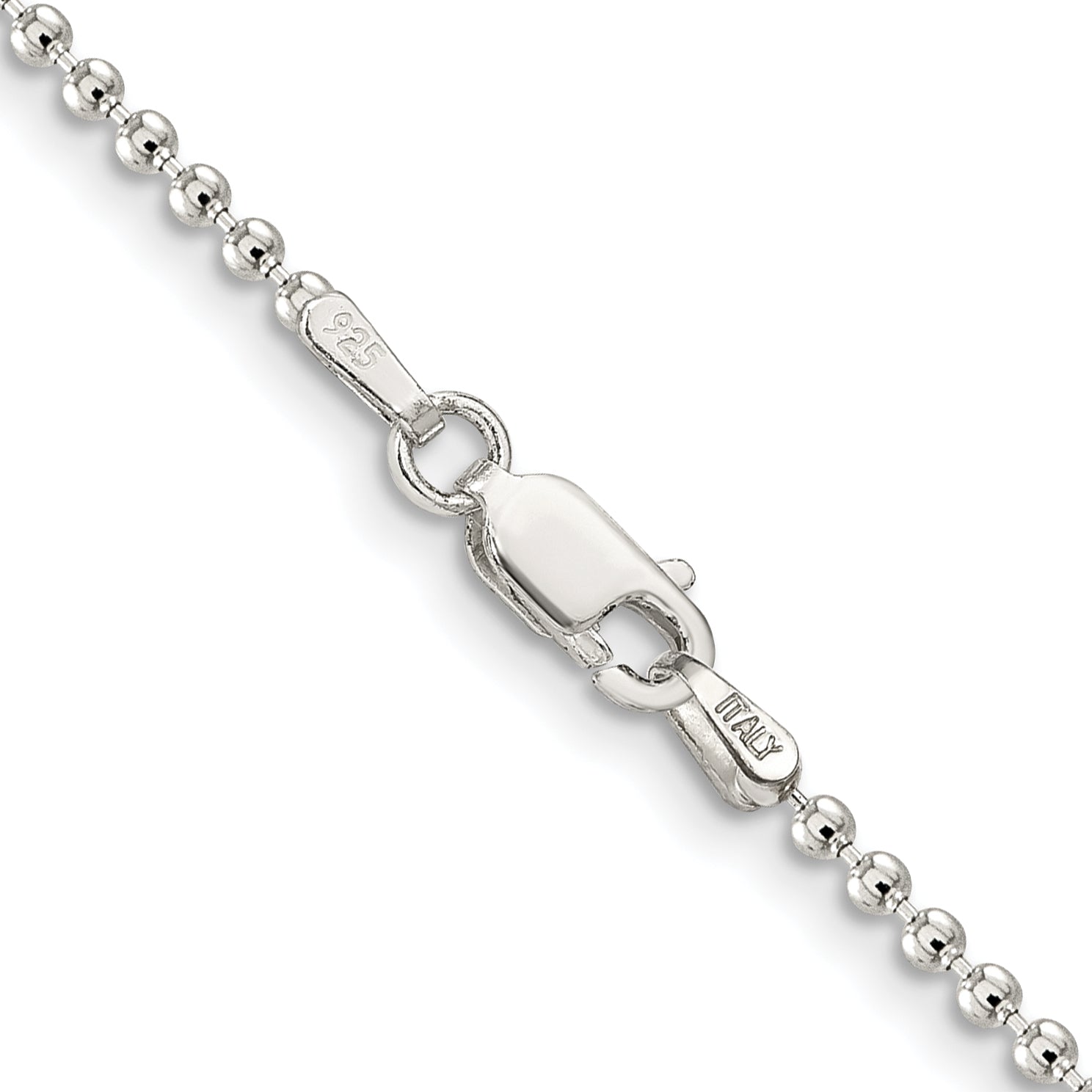 Sterling Silver Beaded Chain Necklace 2mm Secondary image