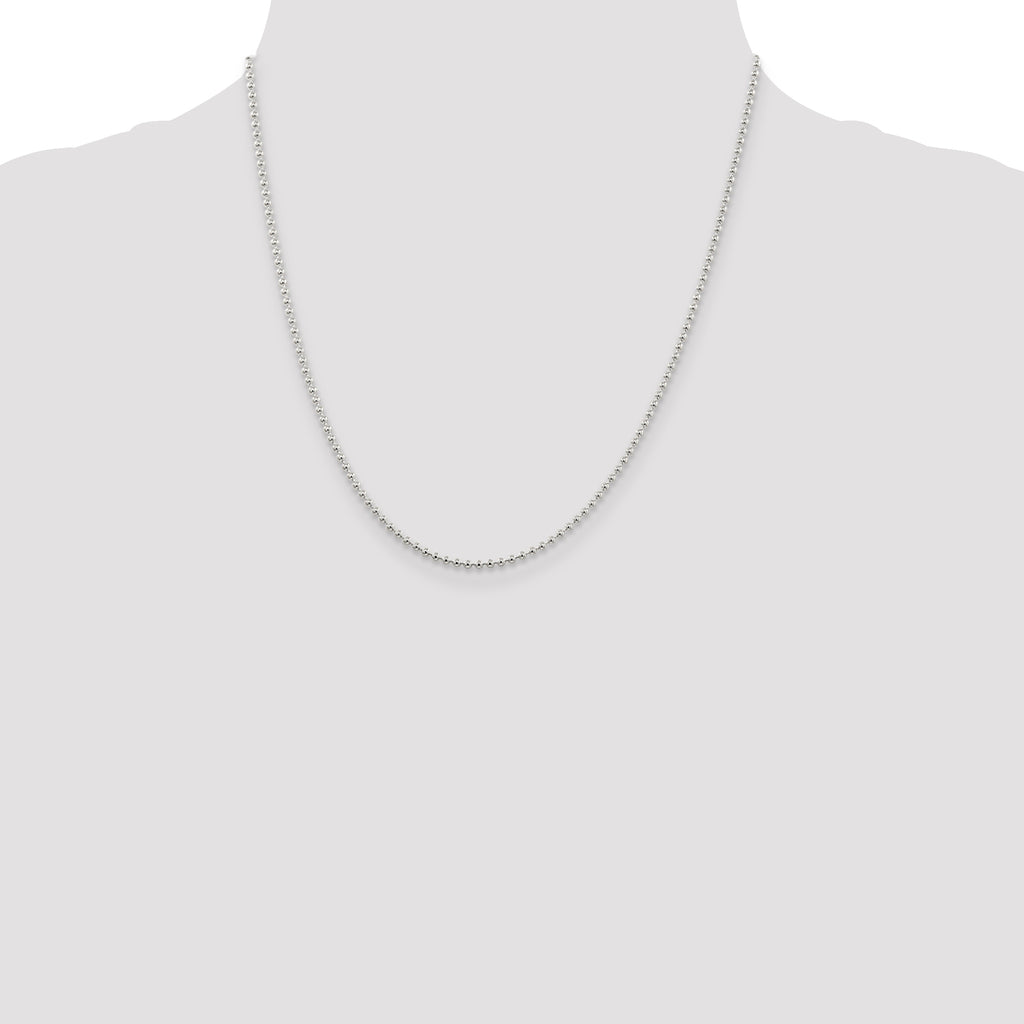 Sterling Silver 2mm Beaded Chain