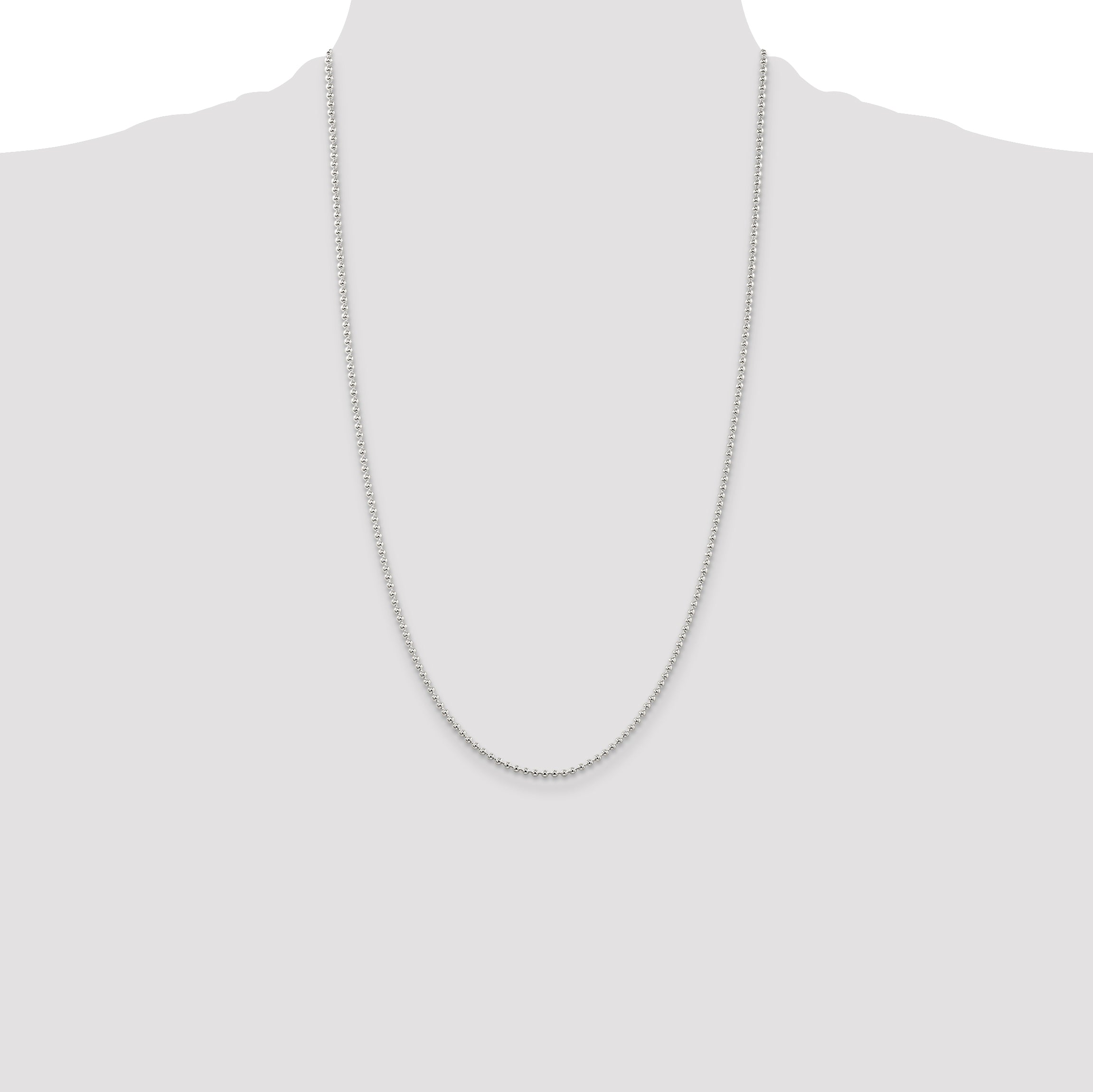 Sterling Silver 2mm Beaded Chain