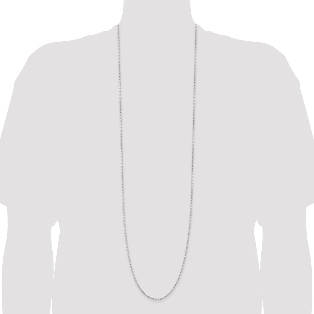 Sterling Silver 2mm Beaded Chain