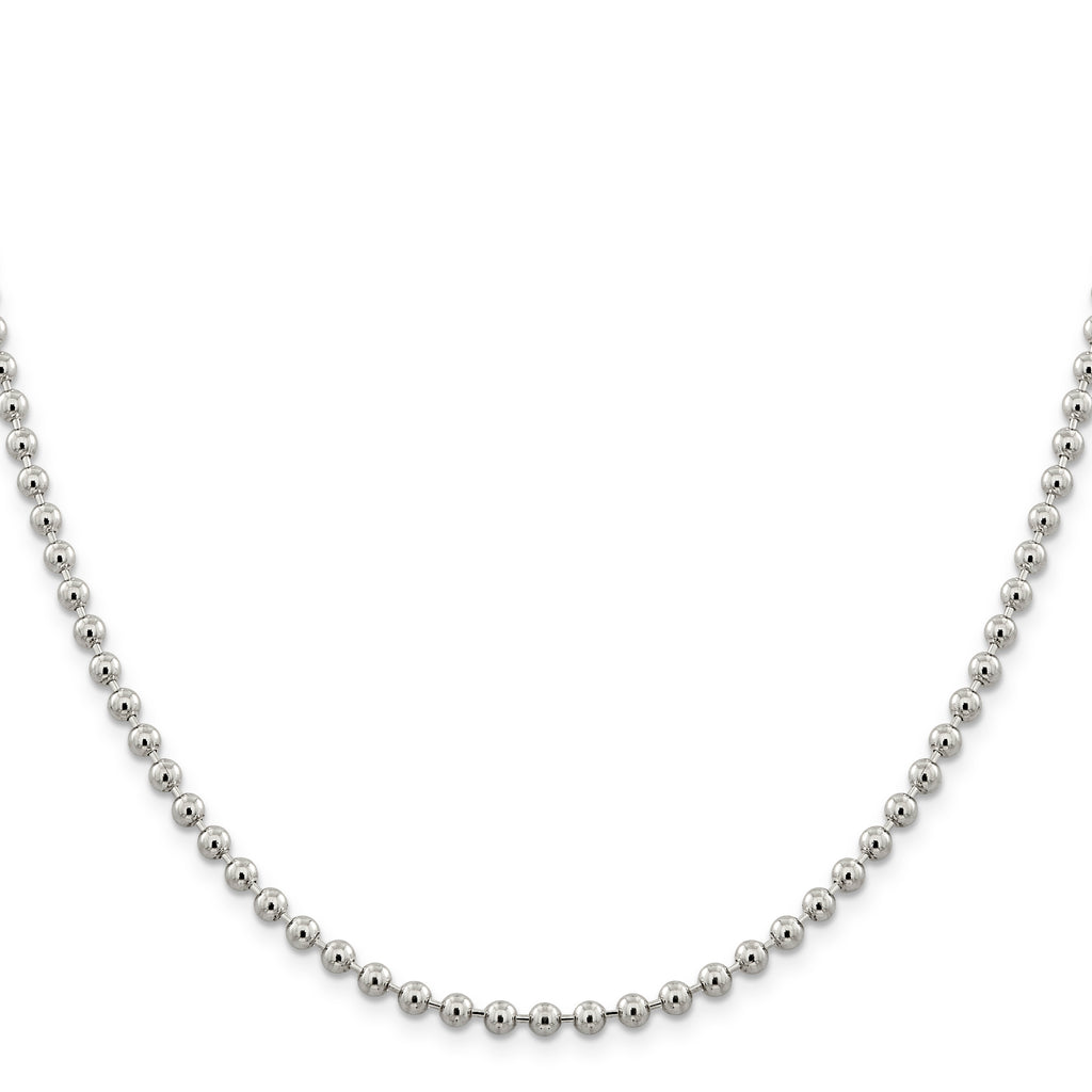 Sterling Silver 4mm Beaded Chain