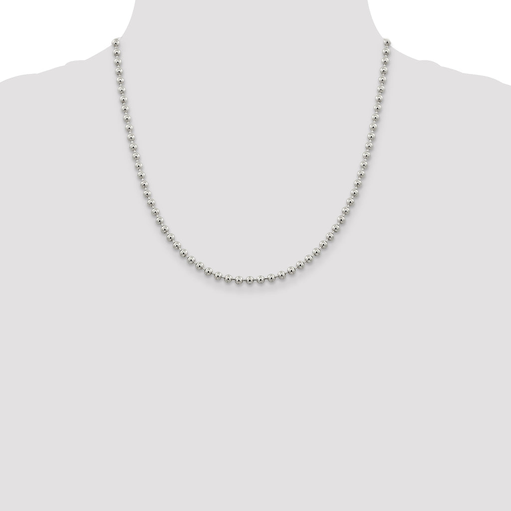 Sterling Silver 4mm Beaded Chain