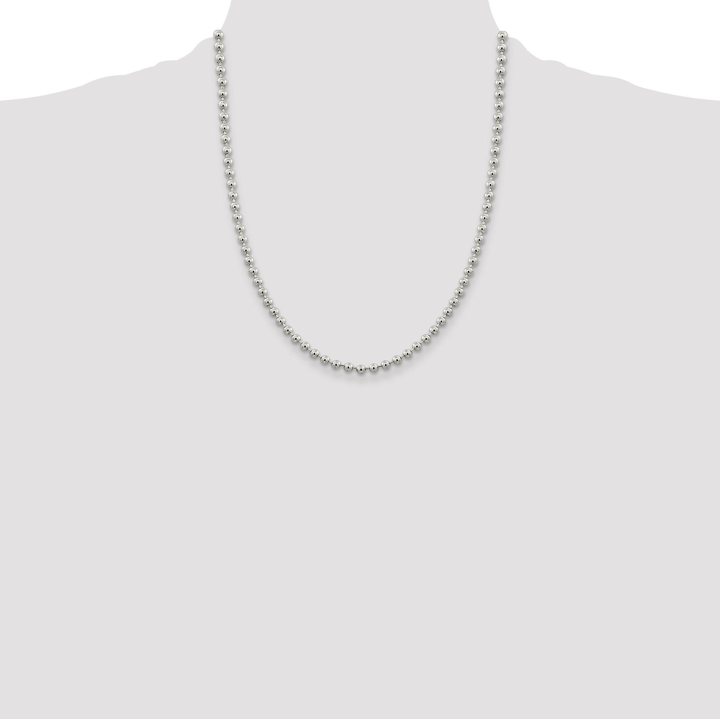 Sterling Silver 4mm Beaded Chain