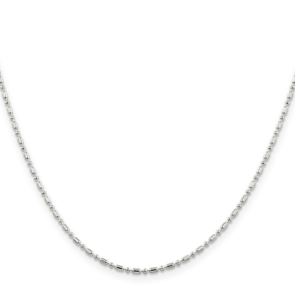 Sterling Silver 1.5mm Fancy Beaded Chain With Extension ext.