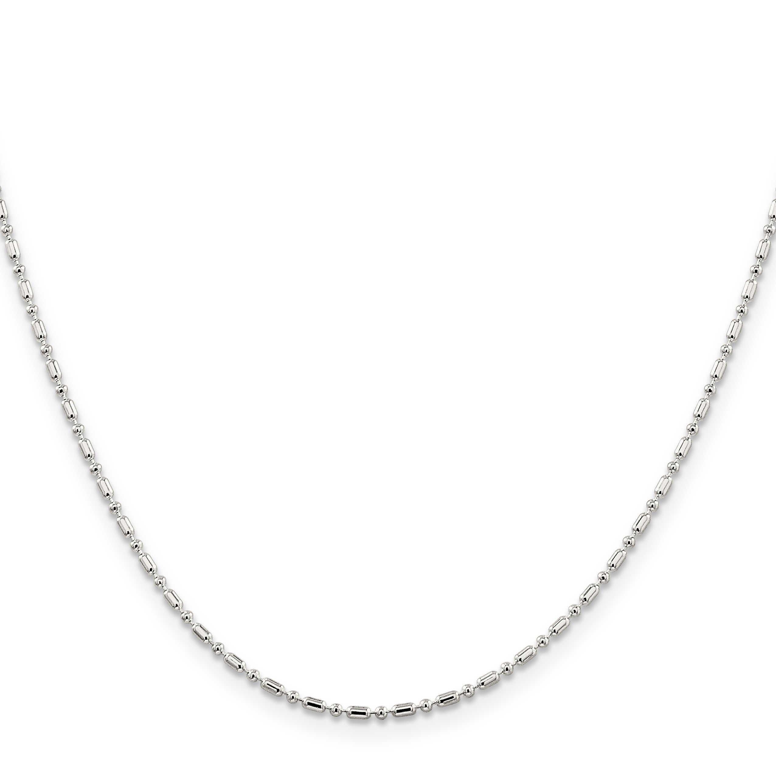 Sterling Silver 1.5mm Fancy Beaded Chain With Extension ext.