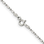 Sterling Silver 1.5mm Fancy Beaded Chain Anklet