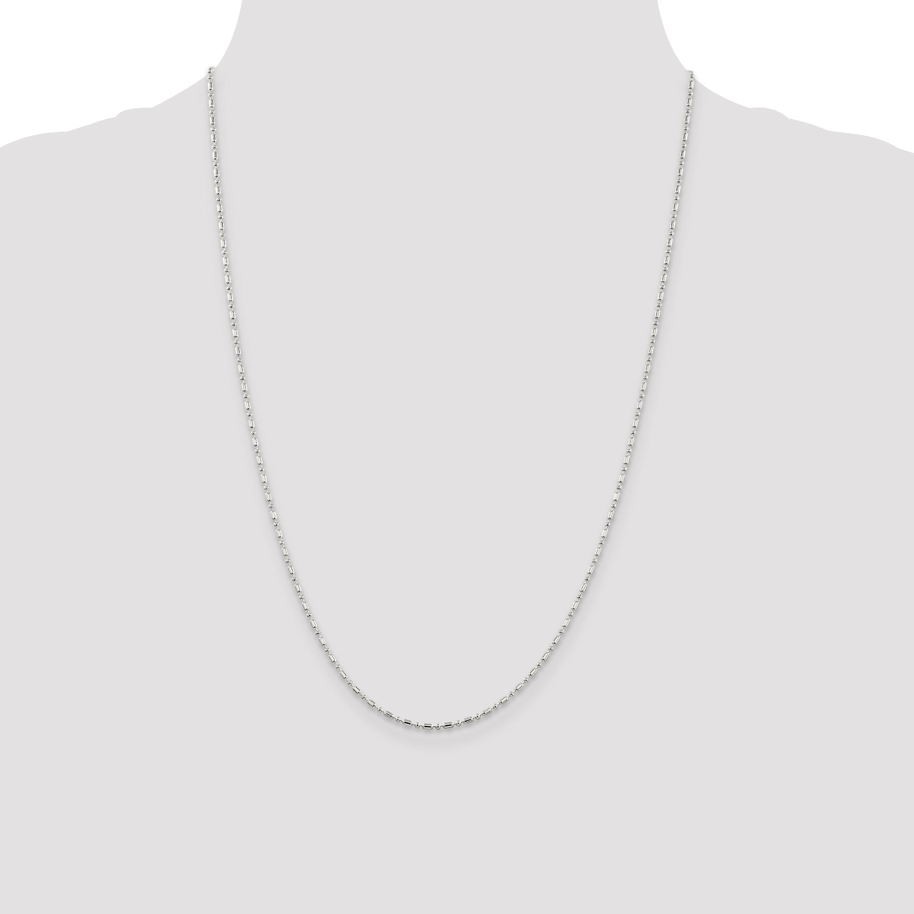 Sterling Silver 1.5mm Fancy Beaded Chain Anklet