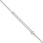 Sterling Silver 1.5mm Fancy Beaded Chain With Extension ext.