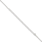 Sterling Silver 1.5mm Fancy Beaded Chain With Extension ext.