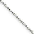 Sterling Silver 1.5mm Fancy Beaded Chain With Extension ext.