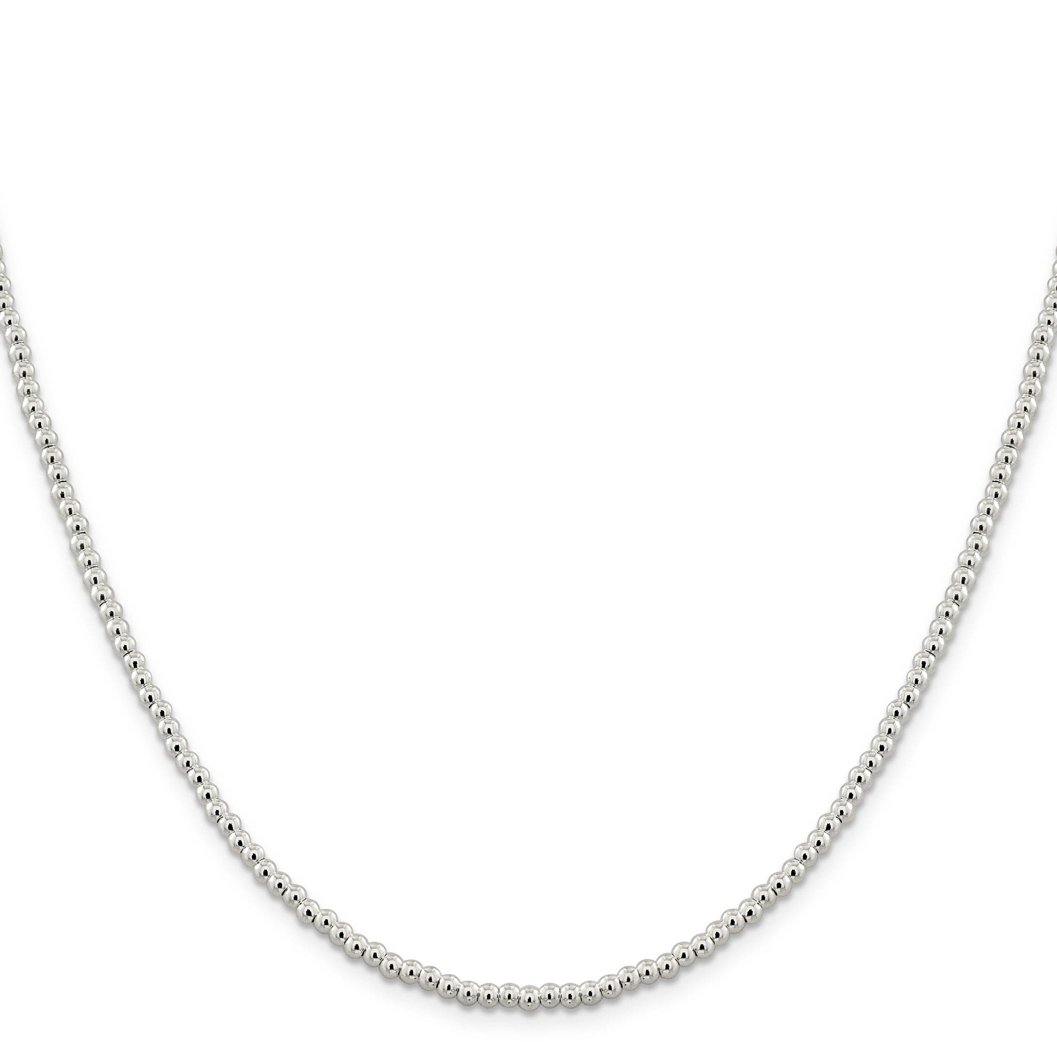 Sterling Silver 3mm Beads on Box Chain Secondary image
