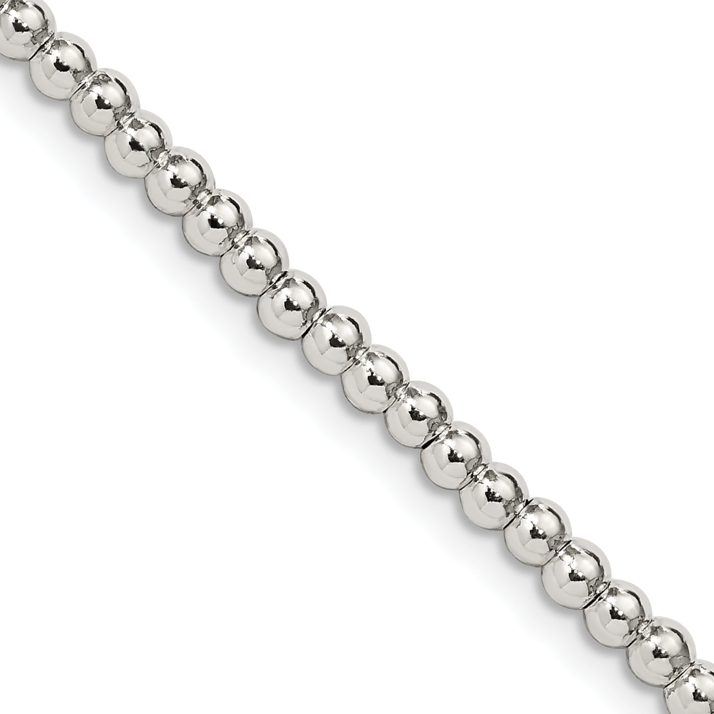 Sterling Silver 3mm Beads on Box Chain Main image