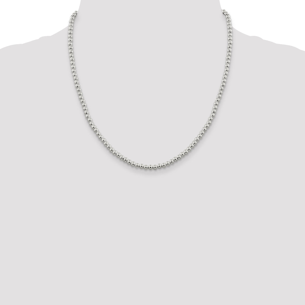 Sterling Silver 4mm Beads on Box Chain