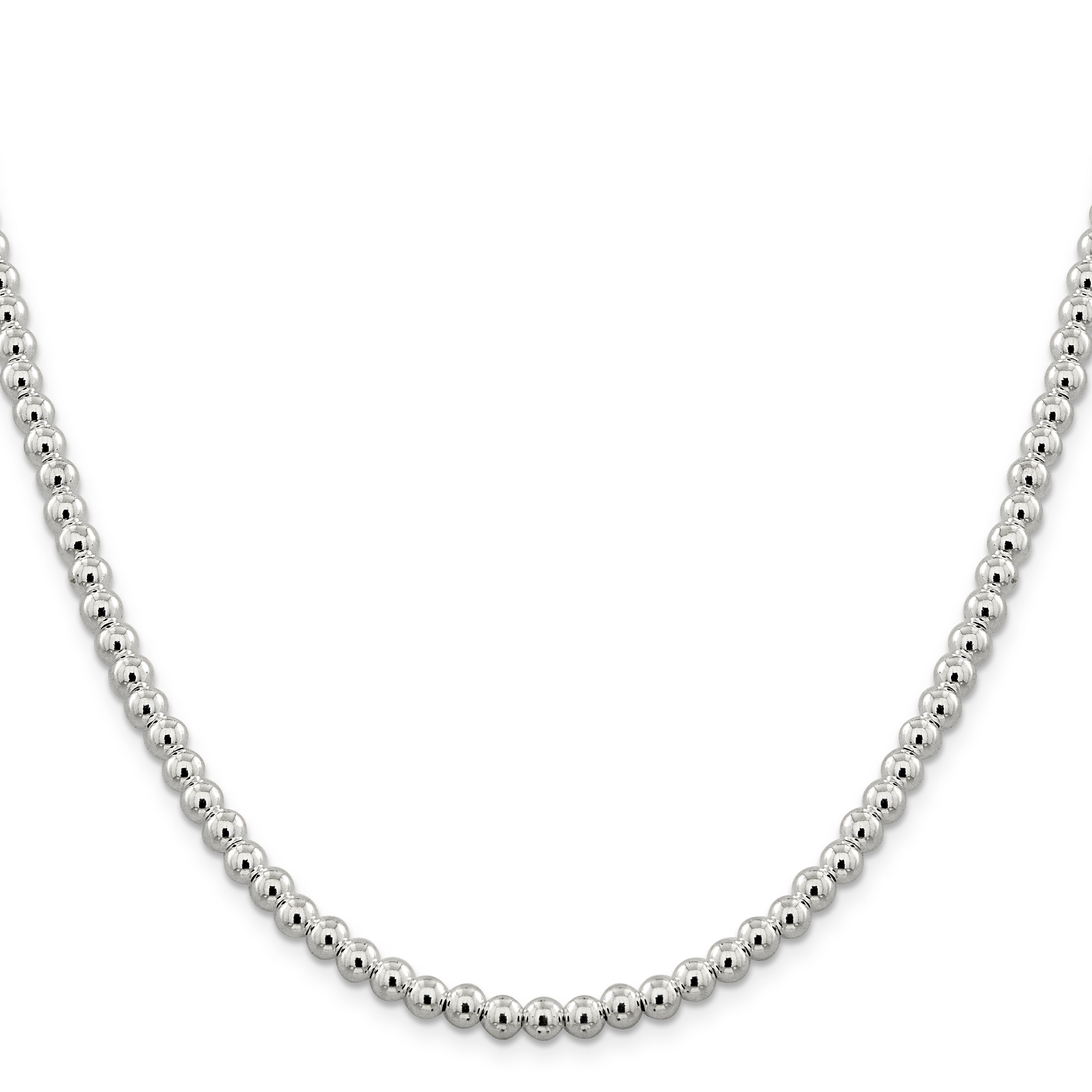 Sterling Silver 5mm Beads on Box Chain Secondary image