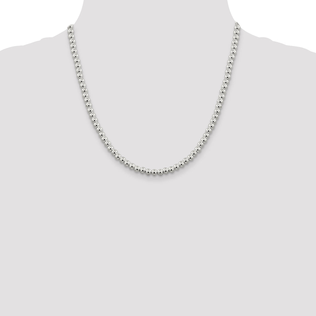 Sterling Silver 5mm Beads on Box Chain