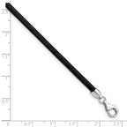 Sterling Silver Rhodium-plated 18inch 3mm Black Leather Necklace