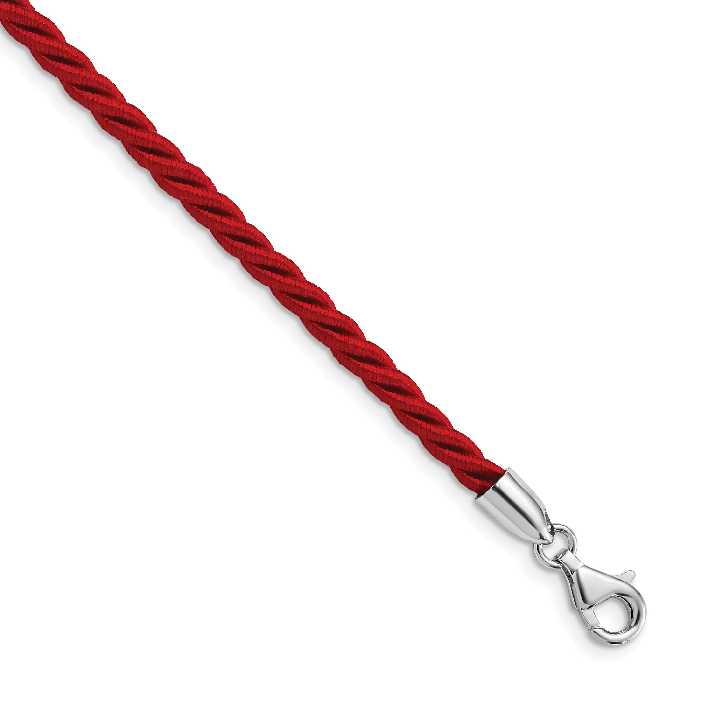 Sterling Silver Rhodium-plated 18inch Red Satin Cord Necklace Main image