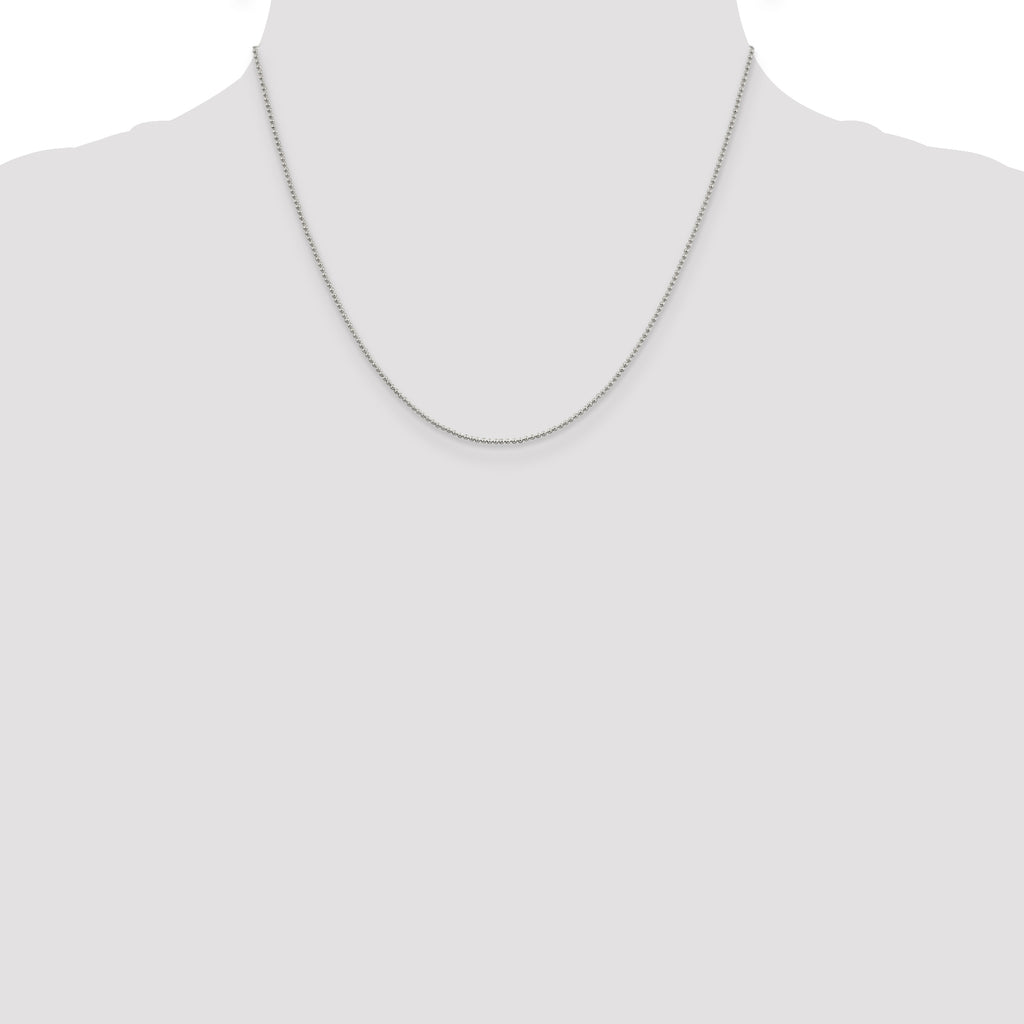 Sterling Silver 1.25mm Beaded Chain