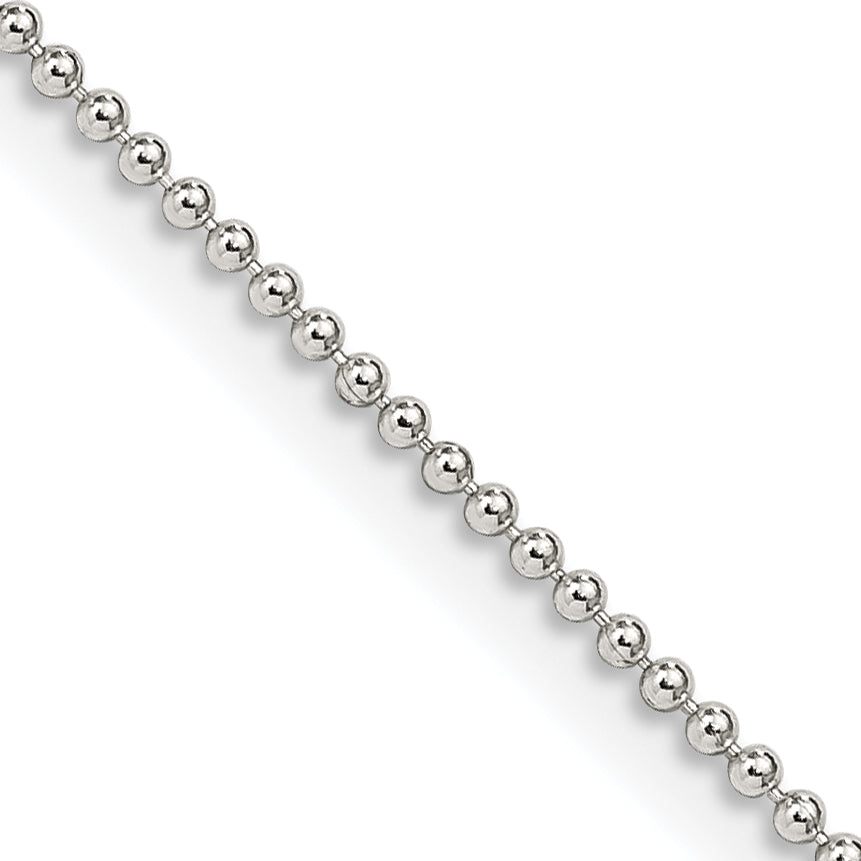 Sterling Silver 1.25mm Beaded Chain Main image
