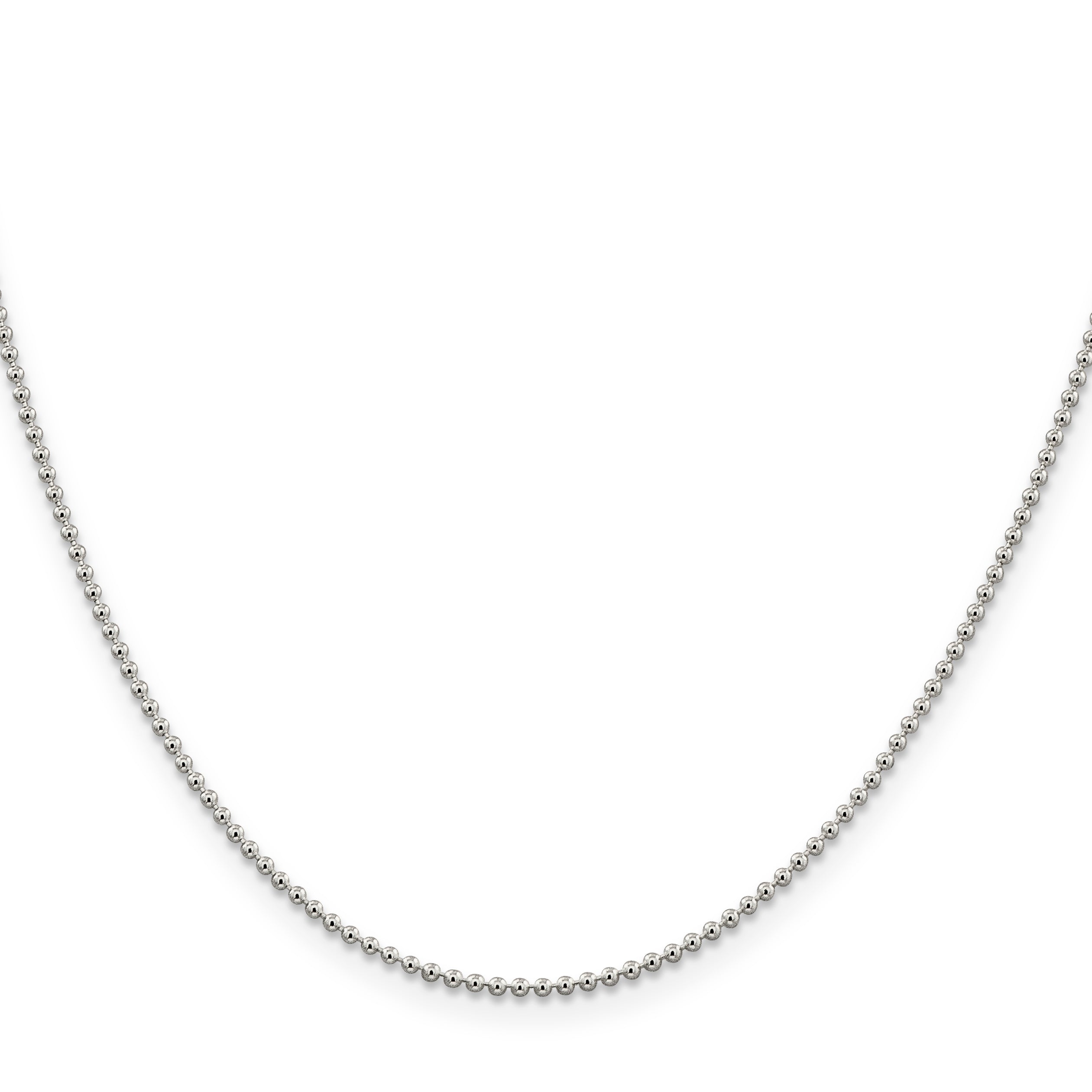 Sterling Silver 1.5mm Beaded Chain With Extension ext.