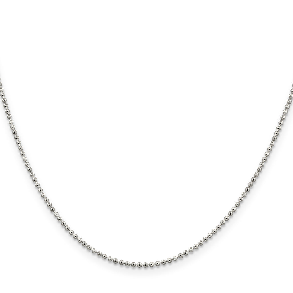 Sterling Silver 1.5mm Beaded Chain Anklet
