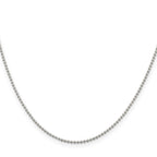 Sterling Silver 1.5mm Beaded Chain Anklet