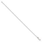 Sterling Silver 1.5mm Beaded Chain Anklet