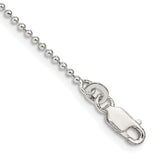 Beaded Chain Necklace in Sterling Silver, 1.5mm, 9–30 Inch