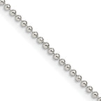 Sterling Silver 1.5mm Beaded Chain With Extension ext.