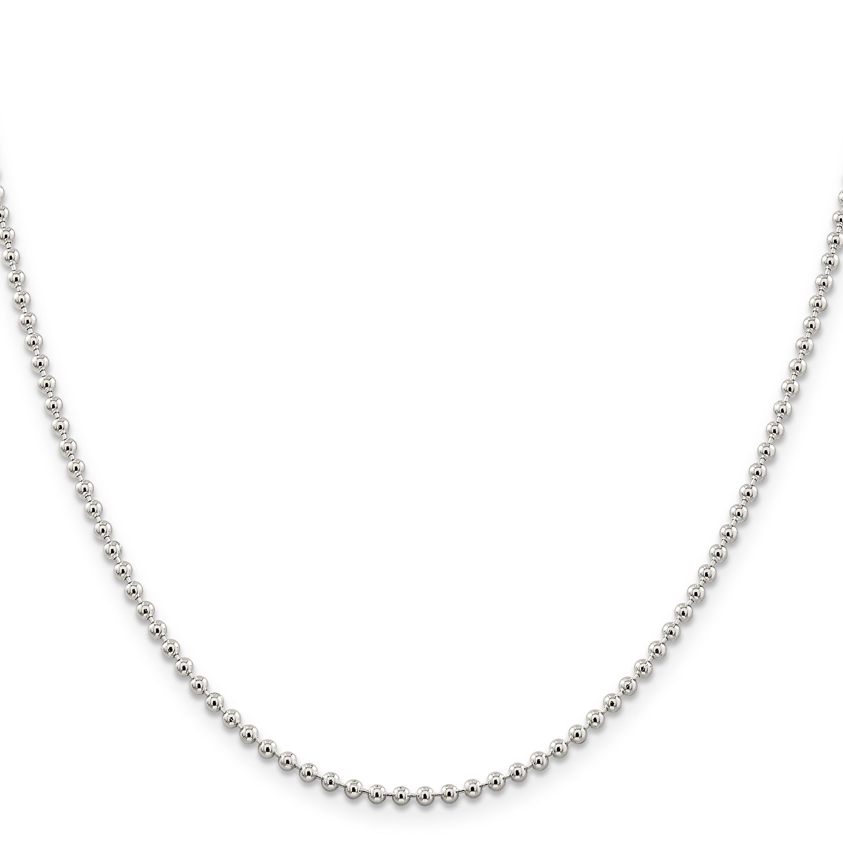 Beaded Chain Necklace in Sterling Silver, 2.35mm Secondary image