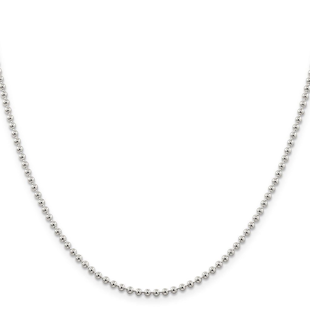 Sterling Silver Beaded Chain Necklace 2.35mm