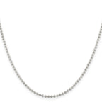 Sterling Silver 2.35mm Beaded Chain With Extension ext.