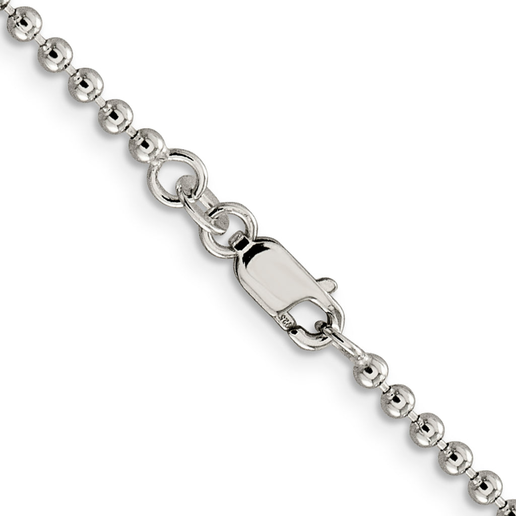 Sterling Silver Beaded Chain Necklace 2.35mm