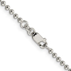 Sterling Silver Beaded Chain Necklace 2.35mm