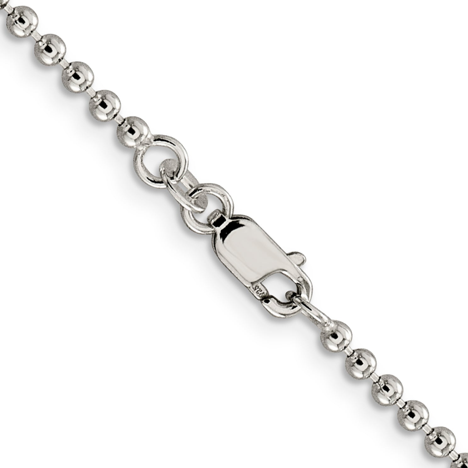 Sterling Silver Beaded Chain Necklace 2.35mm