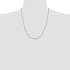 Sterling Silver 2.35mm Beaded Chain With Extension ext.