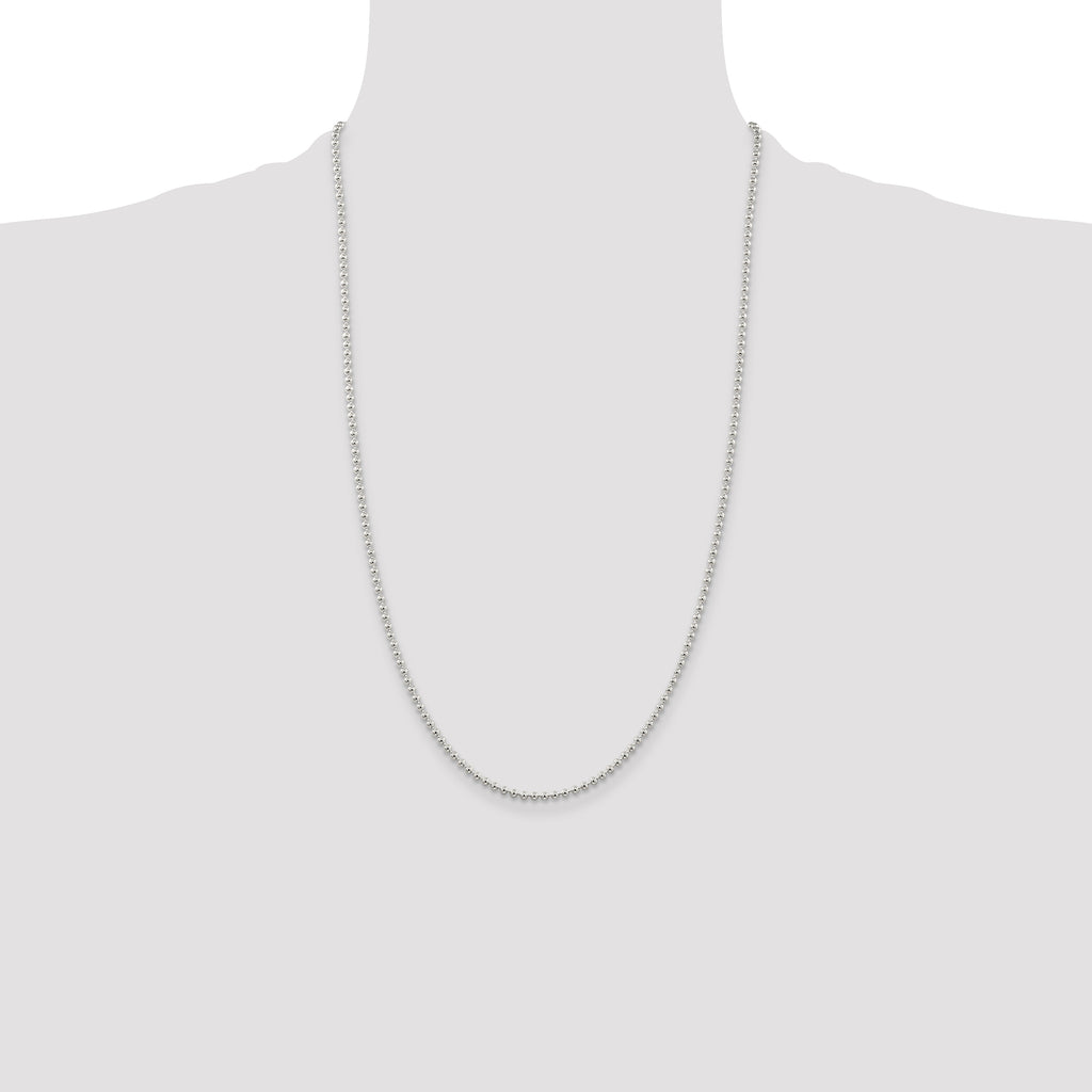 Sterling Silver 2.35mm Beaded Chain