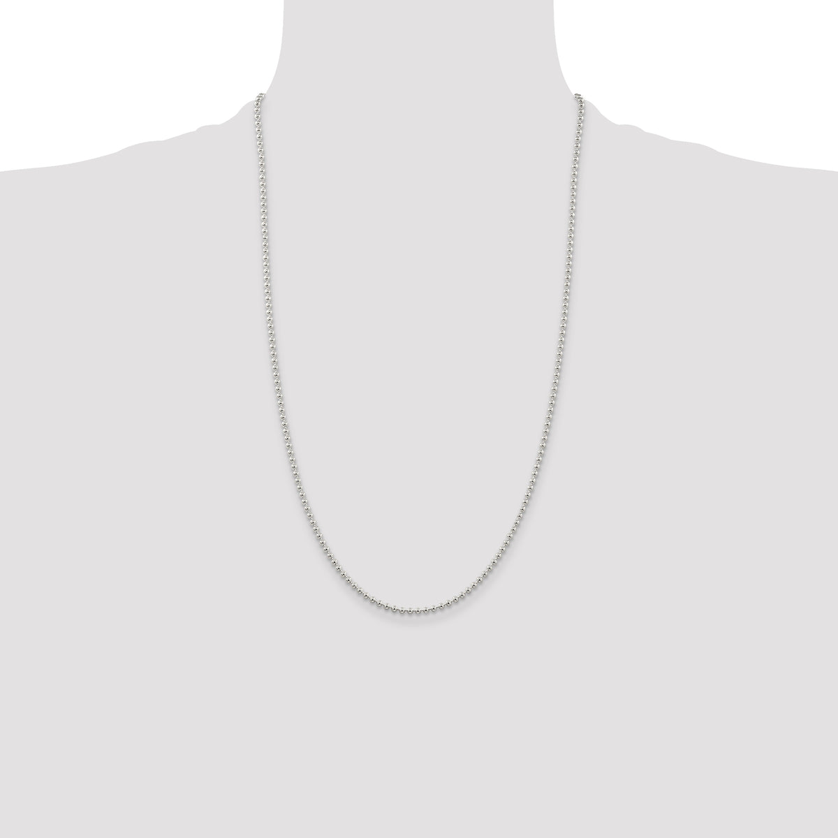 Sterling Silver 2.35mm Beaded Chain
