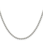 Sterling Silver Beaded Chain Necklace 3mm