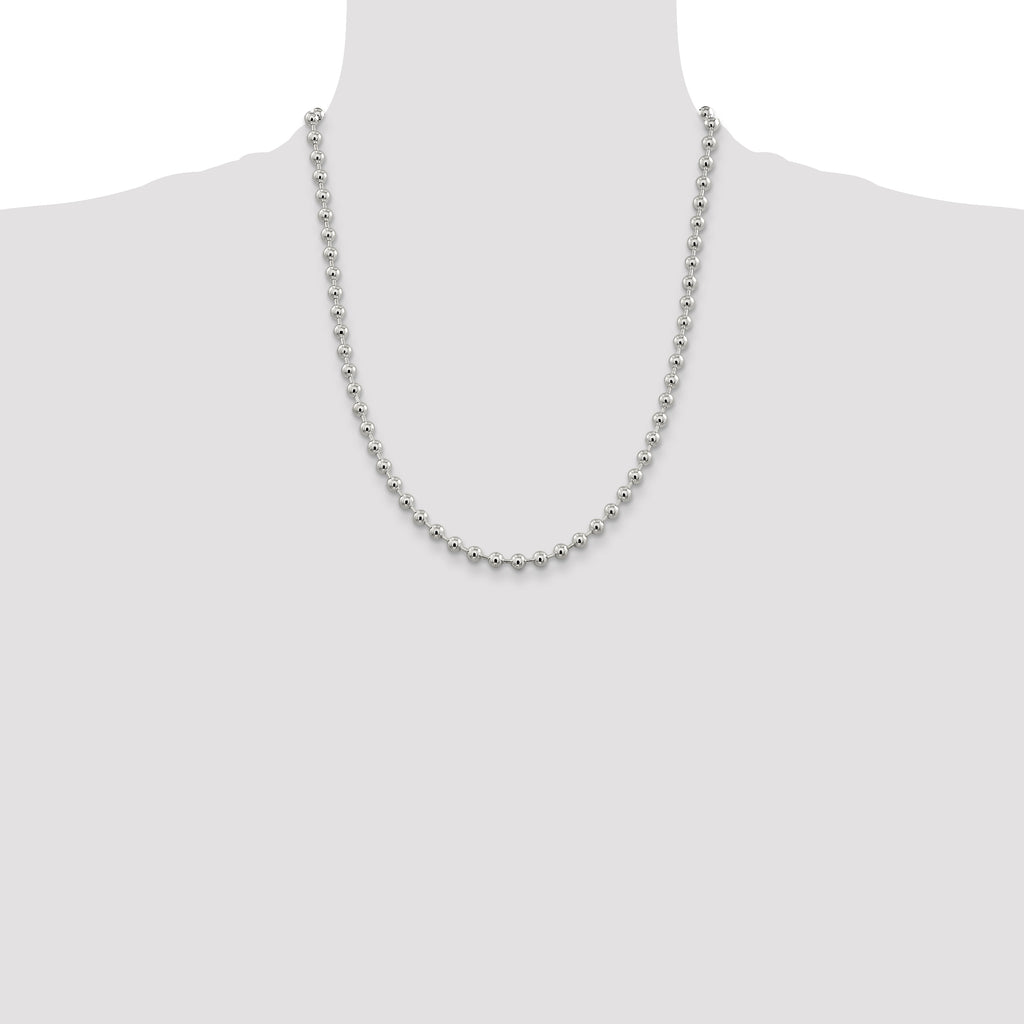 Sterling Silver 5mm Beaded Chain