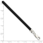 Sterling Silver 20inch 4mm Black Leather Necklace