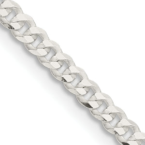 Flat Curb Chain in Sterling Silver, 3.15mm, 7–30 Inch - Sophia Jewelers