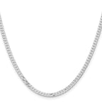 Sterling Silver Rhodium-plated 3.15mm Flat Curb Chain