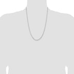Sterling Silver Rhodium-plated 3.15mm Flat Curb Chain