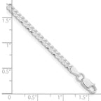 Sterling Silver Rhodium-plated 3.15mm Flat Curb Chain
