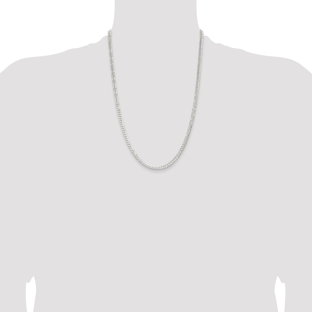 Sterling Silver 3.8mm Flat Curb Chain