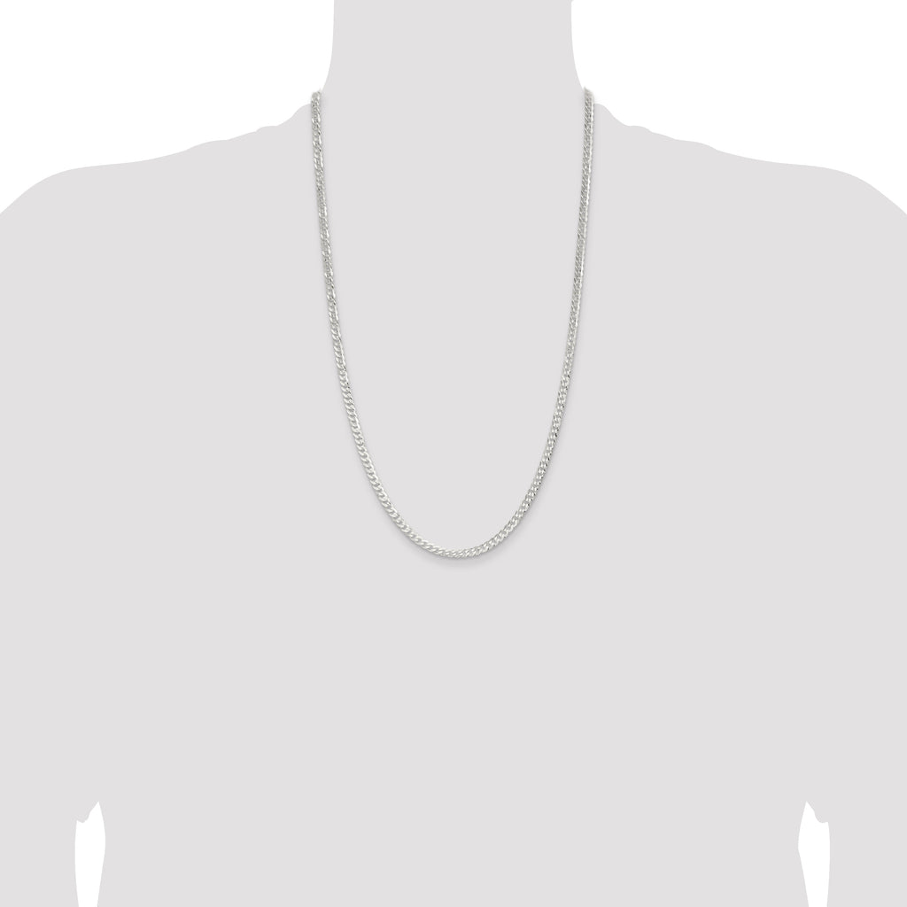 Sterling Silver 3.8mm Flat Curb Chain