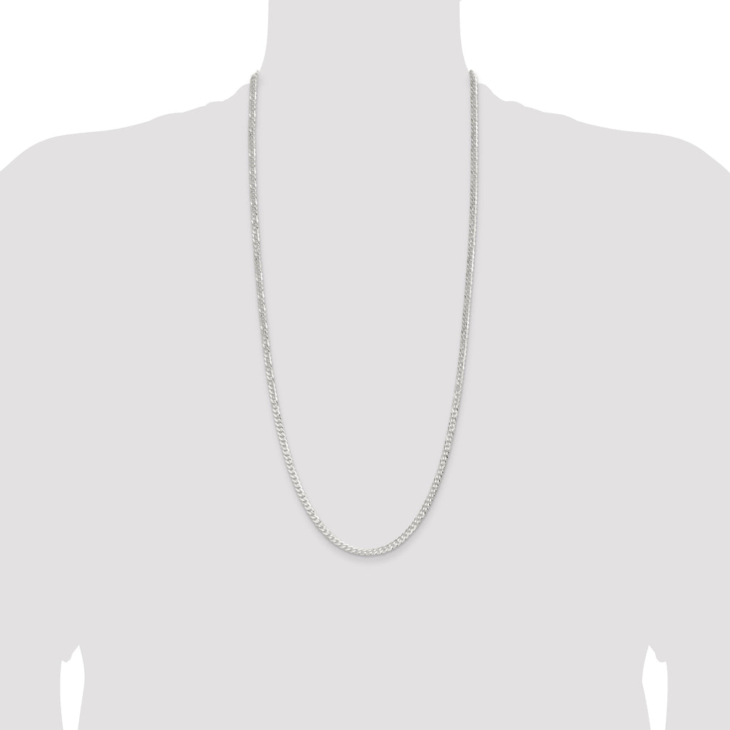 Sterling Silver 3.8mm Flat Curb Chain