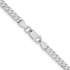 Sterling Silver Rhodium-Plated Curb Chain Necklace 3.8mm